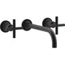 KOHLER Purist Cross Handle 2-Handle Wall Mount Bathroom Sink Faucet Trim Kit in Matte Black (Valve Not Included)