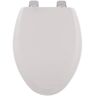 Centocore Elongated Closed Front Toilet Seat in White with Brushed Nickel Hinge