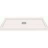 Transolid Linear 32 in. L x 48 in. W Alcove Shower Pan Base with Center Drain in Grey