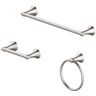 Glacier Bay Arendell 3-Piece Bath Hardware Set with 24 in. Towel Bar, Towel Ring and TP Holder in Brushed Nickel