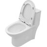 LORDEAR 12 in. Rough-In 1-piece 1.6/1.1 GPF Dual Flush Elongated Toilet in White Soft Close Seat Included