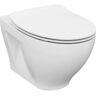 FINE FIXTURES Vogue Wall-Hung 2-piece 1.6 GPF Dual Flush Round Toilet in White Concealed Tank and Dual Flush Plate Seat Included