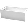 Wyndham Collection Grayley 60 in. L x 30 in. W Acrylic Left Hand Drain Rectangular Alcove Bathtub in White with Matte Black Trim