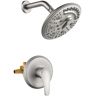 Fapully 6-Spray Patterns with 2 GPM 8 in. Wall Mount Fixed Shower Head with Pressure Balance in Brushed Nickel