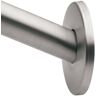 MOEN 58.4 in. Curved Shower Rod in Brushed Stainless Steel (Flanges Not Included)