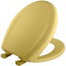 BEMIS Soft Close Round Plastic Closed Front Toilet Seat in Yellow Removes for Easy Cleaning and Never Loosens