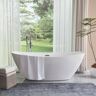 Vanity Art 71 in. Acrylic Flatbottom Freestanding Bathtub in White/Polished Chrome