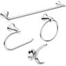 MOEN Darcy 4-Piece Press and Mark Bath Hardware Set with 24 in. Towel Bar, Towel Ring, Paper Holder and Robe Hook in Chrome