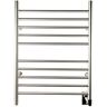 Amba Radiant Straight 10-Bar Hardwired Electric Towel Warmer in Brushed Stainless Steel