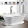 Vanity Art Versailles 67 in. x 31 in. Acrylic Freestanding Soaking Bathtub with Center Drain in Pure White
