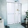 DreamLine Harmony 54 in. W x 76 in. H Sliding Semi Frameless Shower Door in Chrome with Clear Glass