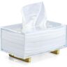 Aoibox Tabletop Thick Tissue Box Holder Dispenser with Gold Plated Aluminum Legs for Indoor