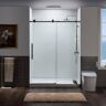 WOODBRIDGE Nutley 60 in. x 76 in.Frameless Sliding Shower Door with Soft Close System in Matte Black Finish