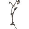 Westbrass No-Drill Conversion Slide Bar with Hand Shower and 5 in. Adjustable Shower Head in Satin Nickel