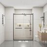 Xspracer Moray 60 in. W x 76 in. H Sliding Frameless Shower Door in Matt Black