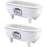 Kingston Double-Ended Bathtub Countertop Soap Dish in White (2-pieces)