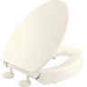 KOHLER Hyten Elevated Quiet-Close Elongated Toilet Seat in Biscuit