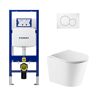 Geberit 2-Piece 0.8/1.6 GPF Dual Flush Vista Elongated Toilet in White with 2 x 6 Concealed Tank and Plate, Seat Included