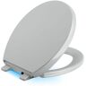 KOHLER Reveal LED Nightlight Round Closed Front Toilet Seat in Ice Grey