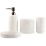 Dyiom Bathroom Accessories Set 4 -Pieces Resin Gift Set Apartment Necessities Leaf White