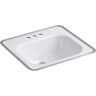 KOHLER Tahoe Drop-In Cast Iron Bathroom Sink in White with Overflow Drain