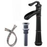 Vessel Sink Faucet Oil Rubbed Bronze Tall Waterfall Single Handle 1-Hole Bathroom Faucet, Mixer Tap with Pop up Drain