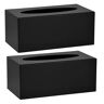 Alpine 4 in. Acrylic Rectangular Tissue Box Container in Black (2-Pack)