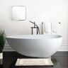 Vanity Art Assignan 67 in. Solid Surface Resin Stone Flatbottom Freestanding Bathtub in Matte White