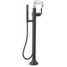 KOHLER Tone Single-Handle Claw Foot Tub Faucet with Handshower in Polished Chrome with Matte Black