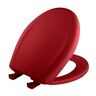 BEMIS Soft Close Round Plastic Closed Front Toilet Seat in Red Removes for Easy Cleaning and Never Loosens