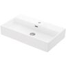 WS Bath Collections Quattro 70 Wall Mount/Vessel Bathroom Sink in Matte White with 1 Faucet Hole