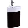 RENOVATORS SUPPLY MANUFACTURING Myrtle 16-1/2 in. Corner Wall Mounted Vanity Combo in Black with Ceramic Sink in White with Faucet Drain and Overflow