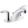 KOHLER Coralais 4 in. Centerset 2-Handle Bathroom Faucet Project Pack with Metal Pop-Up Drain in Polished Chrome