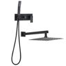 Satico Single handle 2-Spray Dual Shower Faucet Shower Head Compete Shower System 1.5 GPM with Rough-in. Valve in Matte Black
