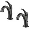 KRAUS Arlo Matte Black Single Handle Basin Bathroom Faucet with Lift Rod Drain and Deck Plate (2-Pack)