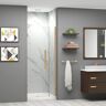 Transolid Elizabeth 31 in. W x 76 in. H Hinged Frameless Shower Door in Champagne Bronze with Clear Glass