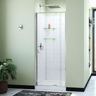 DreamLine Flex 32 in. D x 32 in. W x 78 3/4 in. H Pivot Shower Door Base and White Wall Kit in Chrome