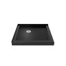 DreamLine SlimLine 36 in. x 36 in. Double Threshold Shower Pan Base in Black Color with Corner Drain