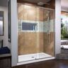 DreamLine Flex 56-60 in. W x 72 in. H Semi-Frameless Pivot Shower Door in Brushed Nickel