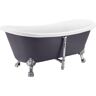 67 in. Acrylic Clawfoot Freestanding Bathtub Soaking Tub in Glossy White and Gray