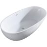 A&E Layla 67 in. Acrylic Classic Flatbottom Non-Whirlpool Freestanding Oval Bathtub in White