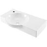 Swiss Madison Chateau 29.31 in. Left Side Faucet Wall-Mount Ceramic Rectangular Bathroom Vessel Sink in Glossy White