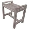 Coastal Vogue Eleganto 20 in. W x 13 in. D Teak Adjustable Shower Seat in Gray