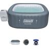 Coleman SaluSpa 6-Person 114 AirJets Inflatable Squared Hot Tub Spa, Grey