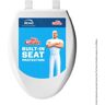 BEMIS Mr. Clean Elongated Soft Close Plastic Closed Front Toilet Seat in White Removes for Easy Cleaning + Antimicrobial