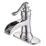 Fapully Single Handle Single Hole Bathroom Faucet Waterfall Bathroom Sink Faucet in Chrome