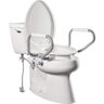 BEMIS Assurance Raised 3" Round Premium Plastic Closed Front Toilet Seat in White with Support Arms and Bidet