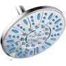 AquaDance Antimicrobial 6-Spray 7 in. High Pressure Single Wall Mount Waterfall Fixed Adjustable Rain Shower Head in Chrome