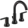 Delta Trinsic 8 in. Widespread 2-Handle Bathroom Faucet with Metal Drain Assembly in Matte Black