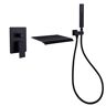 Miscool Tesla Single-Handle Wall Mount Roman Tub Faucet with Hand Shower in Matte Black